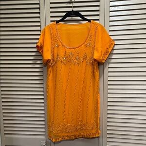 Embellished Orange Tunic top